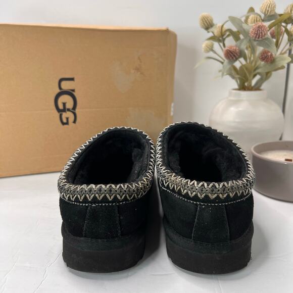 UGG Tasmen Slip-On Suede Wool Lined Slippers Black Women's 11 Comfort Casual - Picture 4 of 10